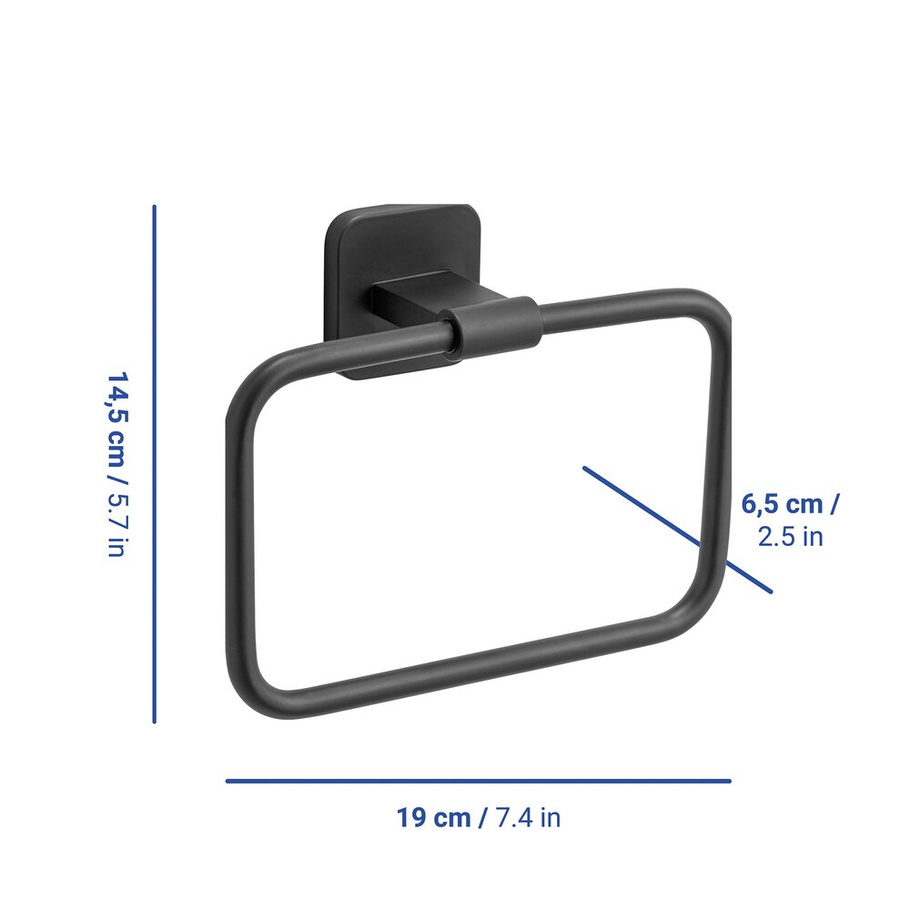 Turbo-Loc® anneau porte-serviettes Mod. Porto Black  montage sans perçage
