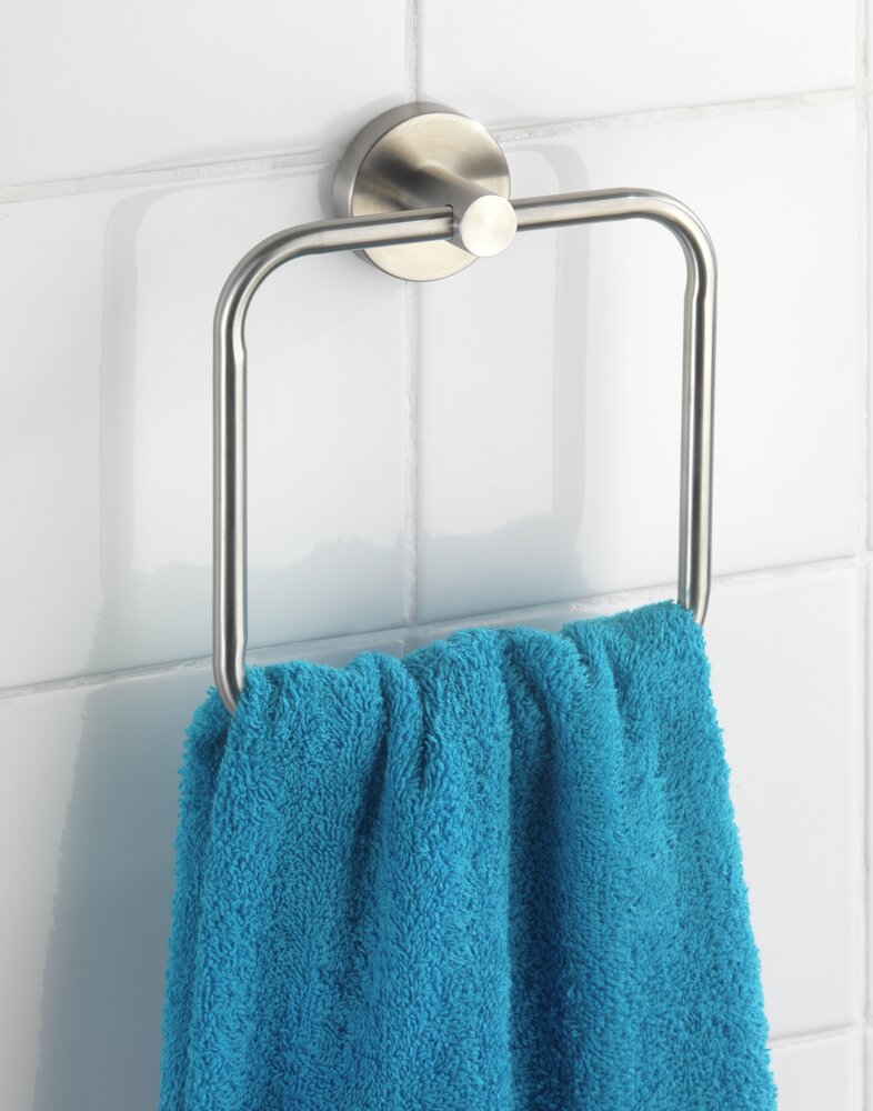 Anneau porte-serviettes Bosio mat  acier inox
