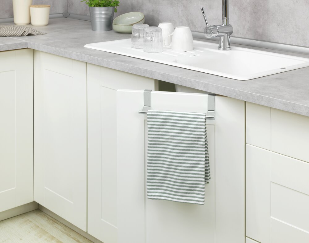 Barre porte-serviettes de porte télescopique  Acier inoxydable