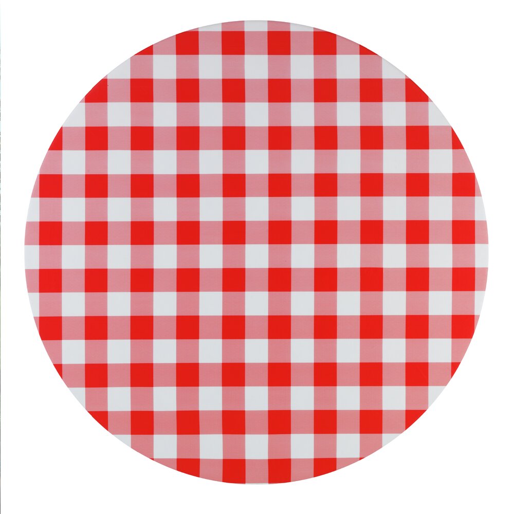 Spann-Tischdecke Mod. Karo, Rot, Ø 70 - 86 cm  für Garten und Outdoor-Bereich