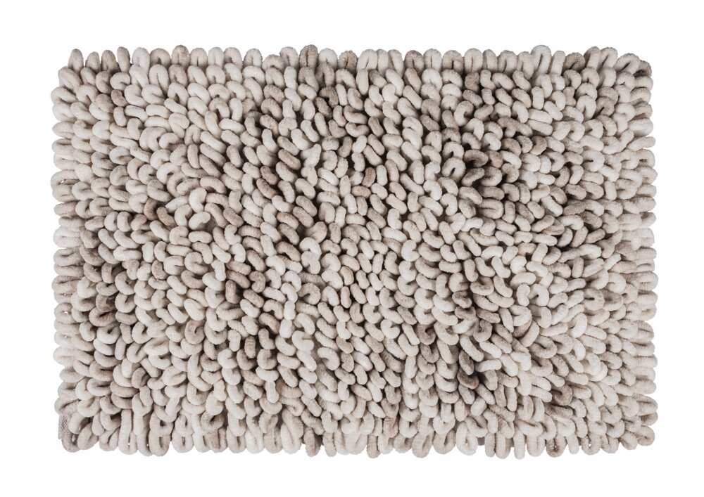 Badmat Mod. Lerici, wit-grijs, polyester-katoen, 60x90 cm