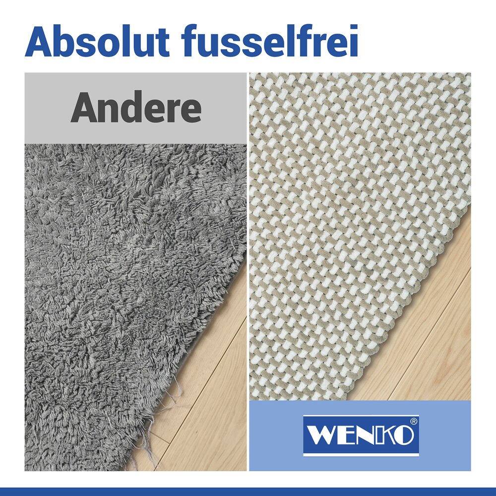 Tapis de bain Mod. Covelo blanc-beige, 50 x 80 cm  antidérapant et lavable jusqu'à 30 °C