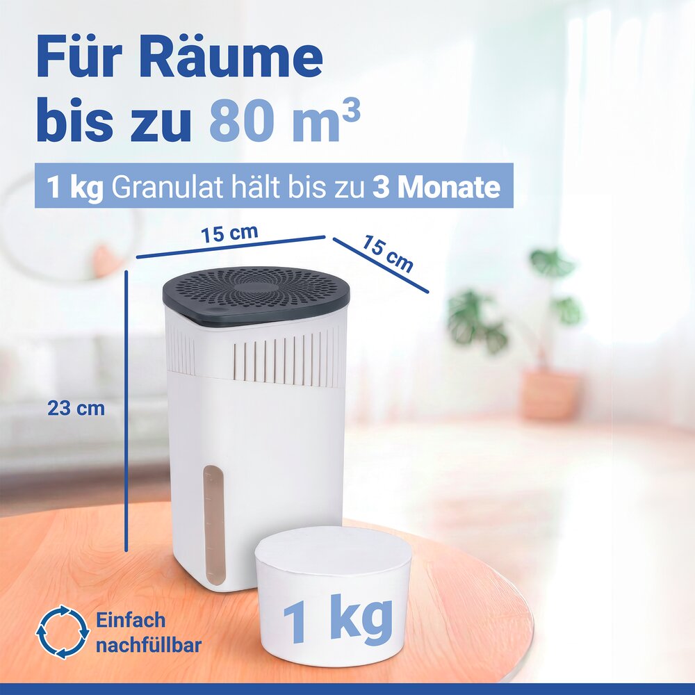 Déshumidificateur d'intérieur Drop 1000 g blanc  diminue l'humidité de l'air