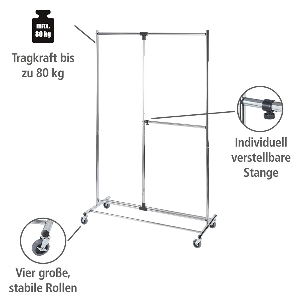 Kleiderständer Mod. Profissimo  individuell verstellbar, 4 Rollen