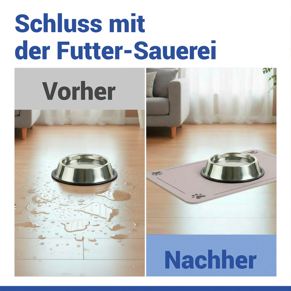Haustiermatte Mod. Paw 50 x 30 cm  Napfunterlage für Hunde und Katzen