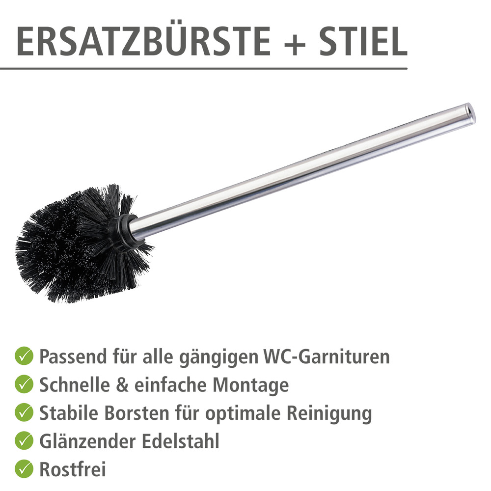 Toilettenbürste mit Edelstahlstiel 4er Set, Ø 8 cm  WC-Ersatzbürste, 4er Set, Ø 8 cm