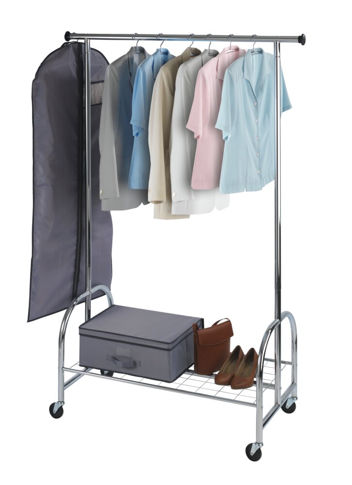 Portant vêtement solide sur roulette Profi, charge 100 kg, Métal chromé, 121x185x52 cm  sur roulettes