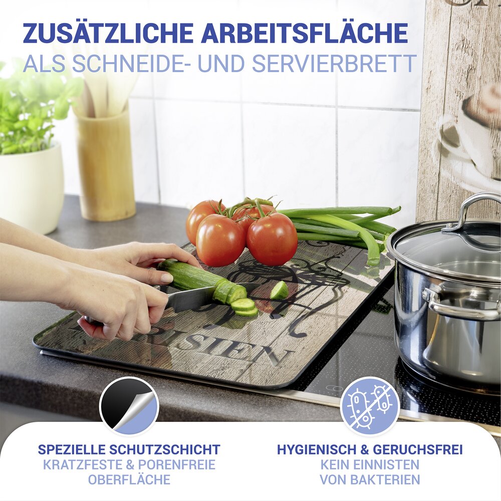 Herdabdeckplatte Universal Mod. Bistro, 2er Set  für alle Herdarten geeignet