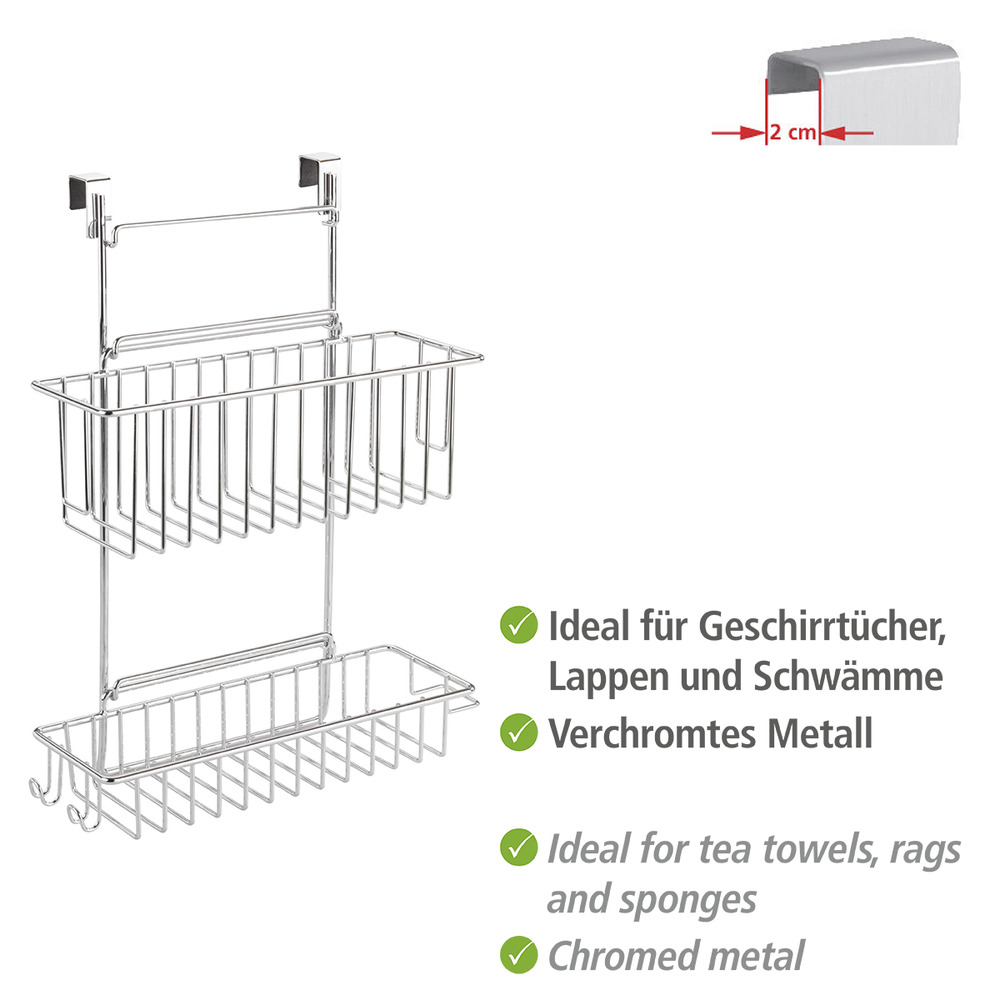 Küchenschrank Einhängregal Mod. Flexi, 2 Ablagen  verchromtes Metall