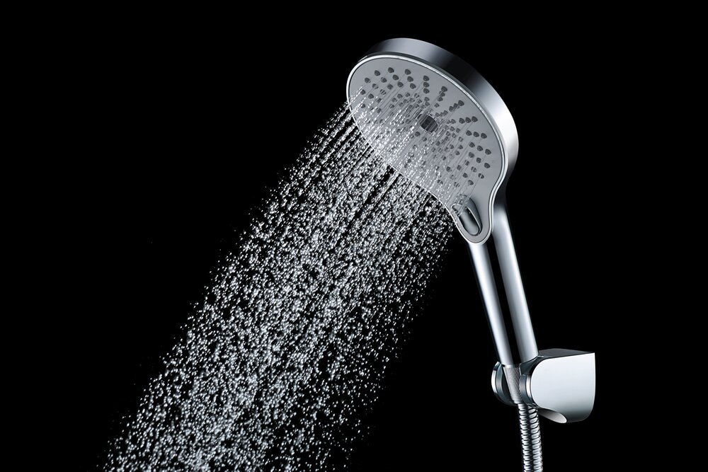 Pommeau de douche Blanc Chromé  diamètre 13 cm