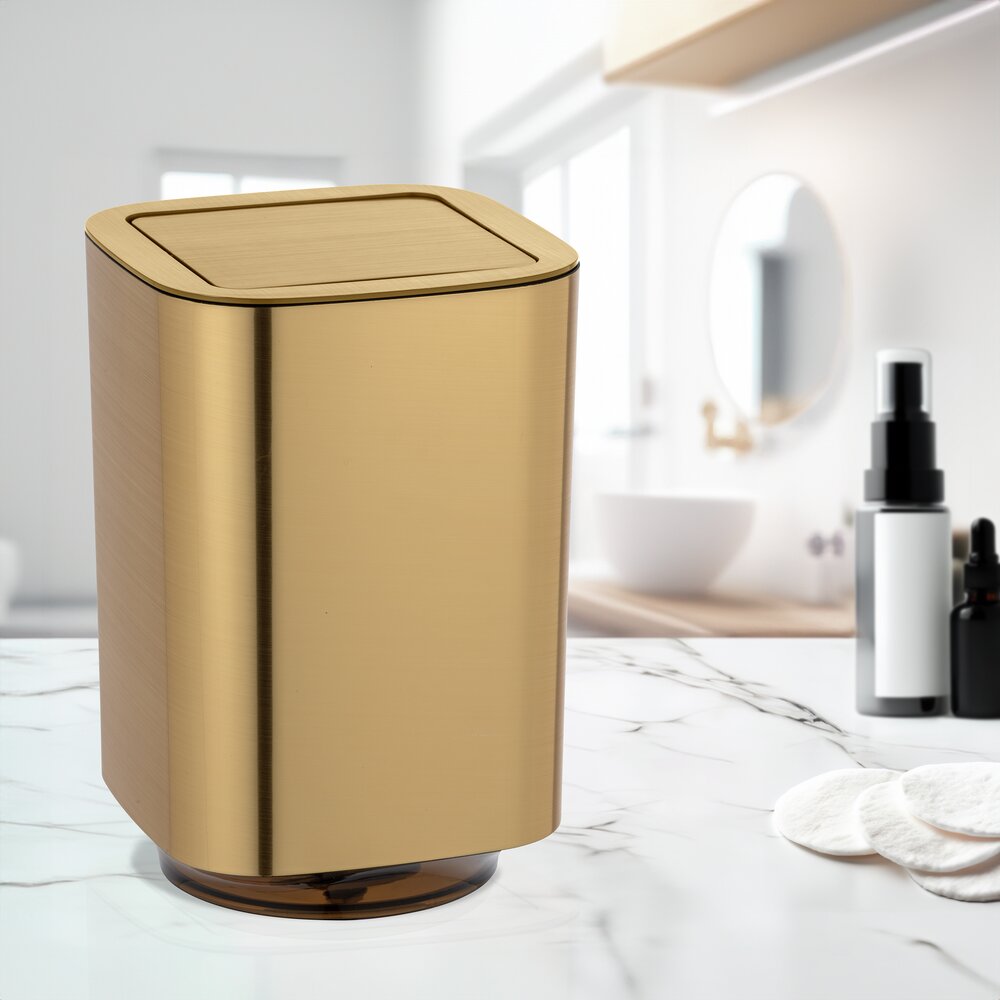 Poubelle à couvercle oscillant Auron Doré  5,5 l