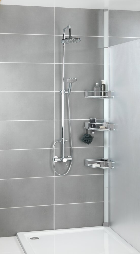 Teleskop Duschecke Mod. Purio  aus hochwertigem Aluminium