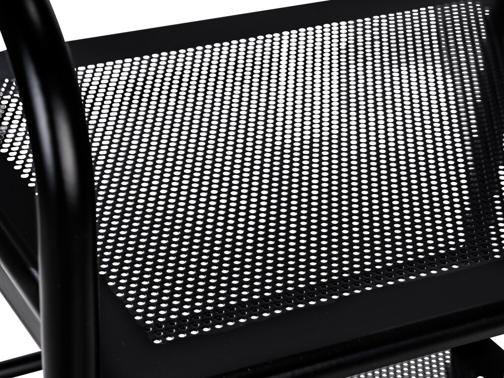 Chariot de salle de bain avec 3 étagères Noir  en acier peint