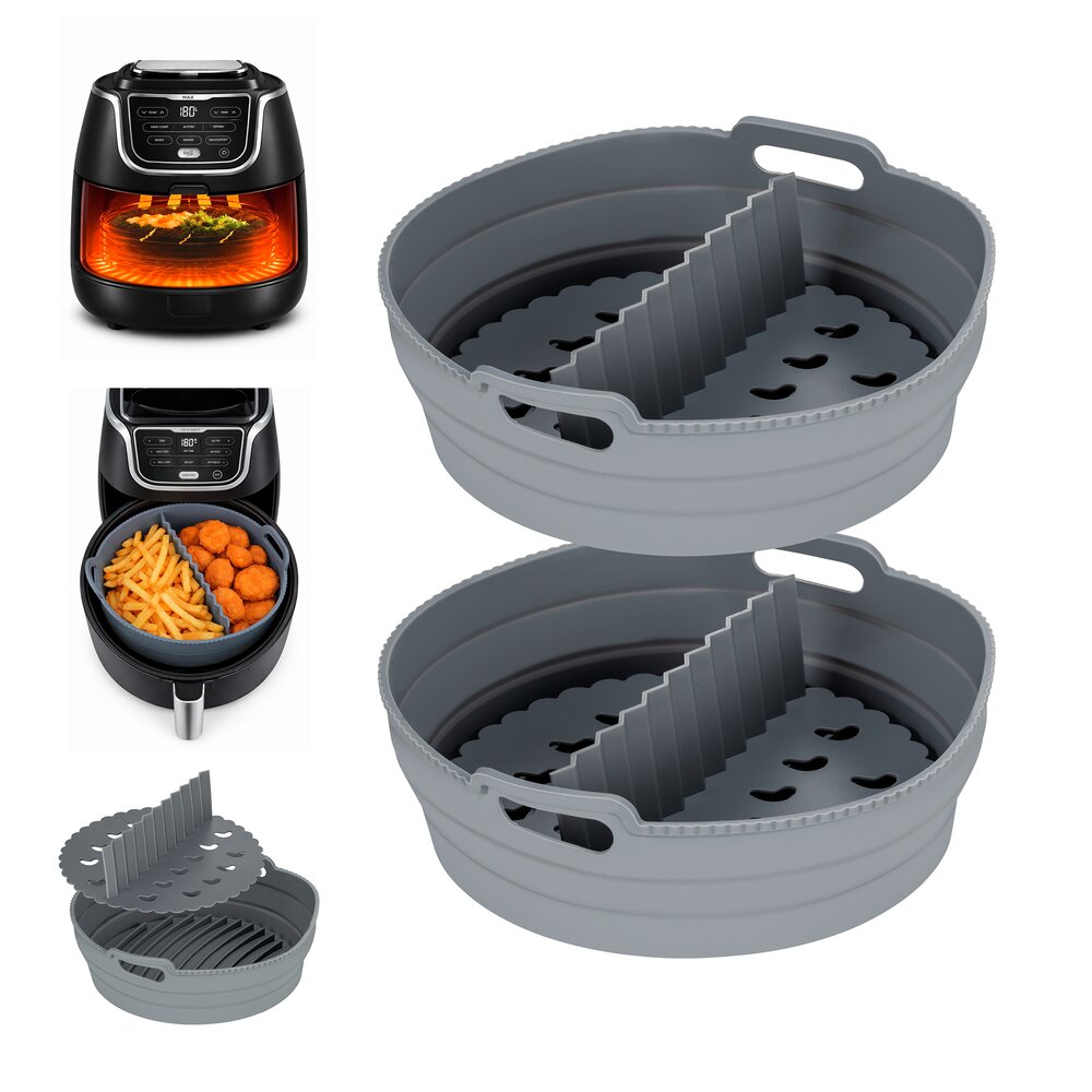 Silikonform für Heißluftfritteusen Mod. Nara, 2er Set, rund  hitzebeständig bis 230 °C, spülmaschinengeeignet