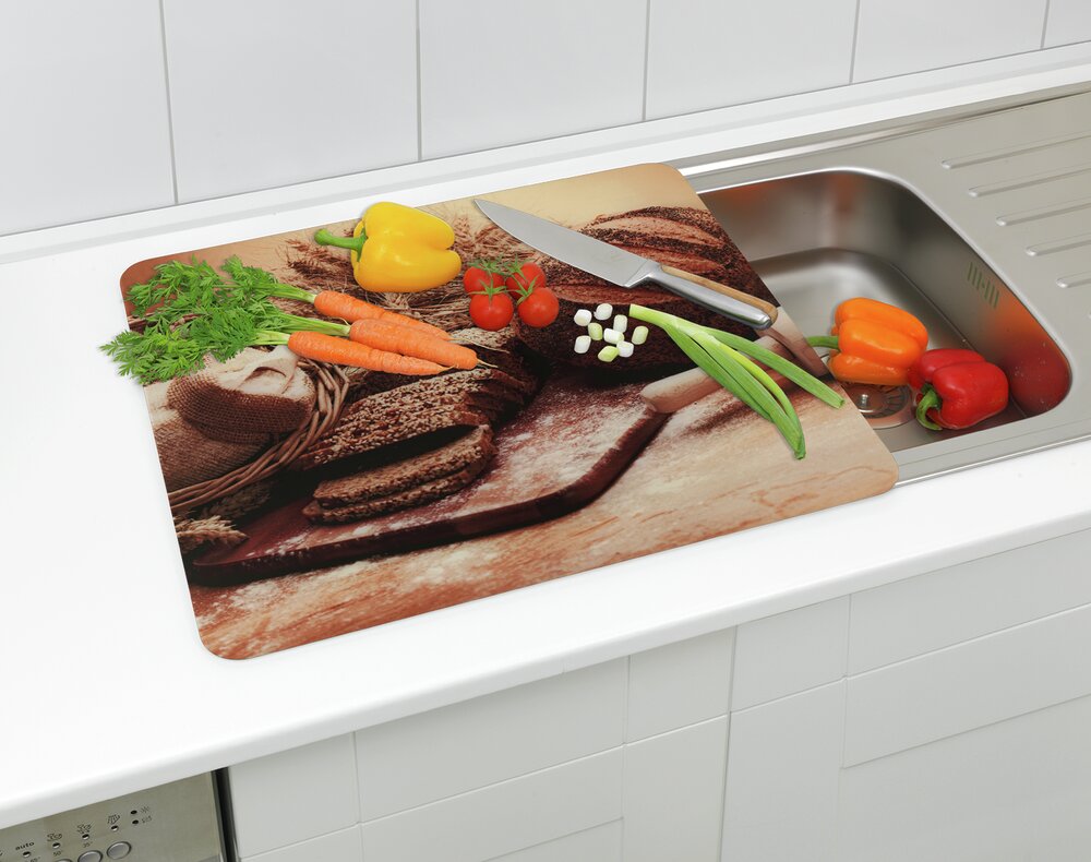 Multi-Platte Mod. Brot  Abdeckung, Spritzschutz und Schneidebrett