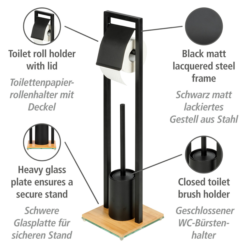 Stand WC-Garnitur Mod. Bambusa aus Bambus  Stand WC-Garnitur aus Bambus