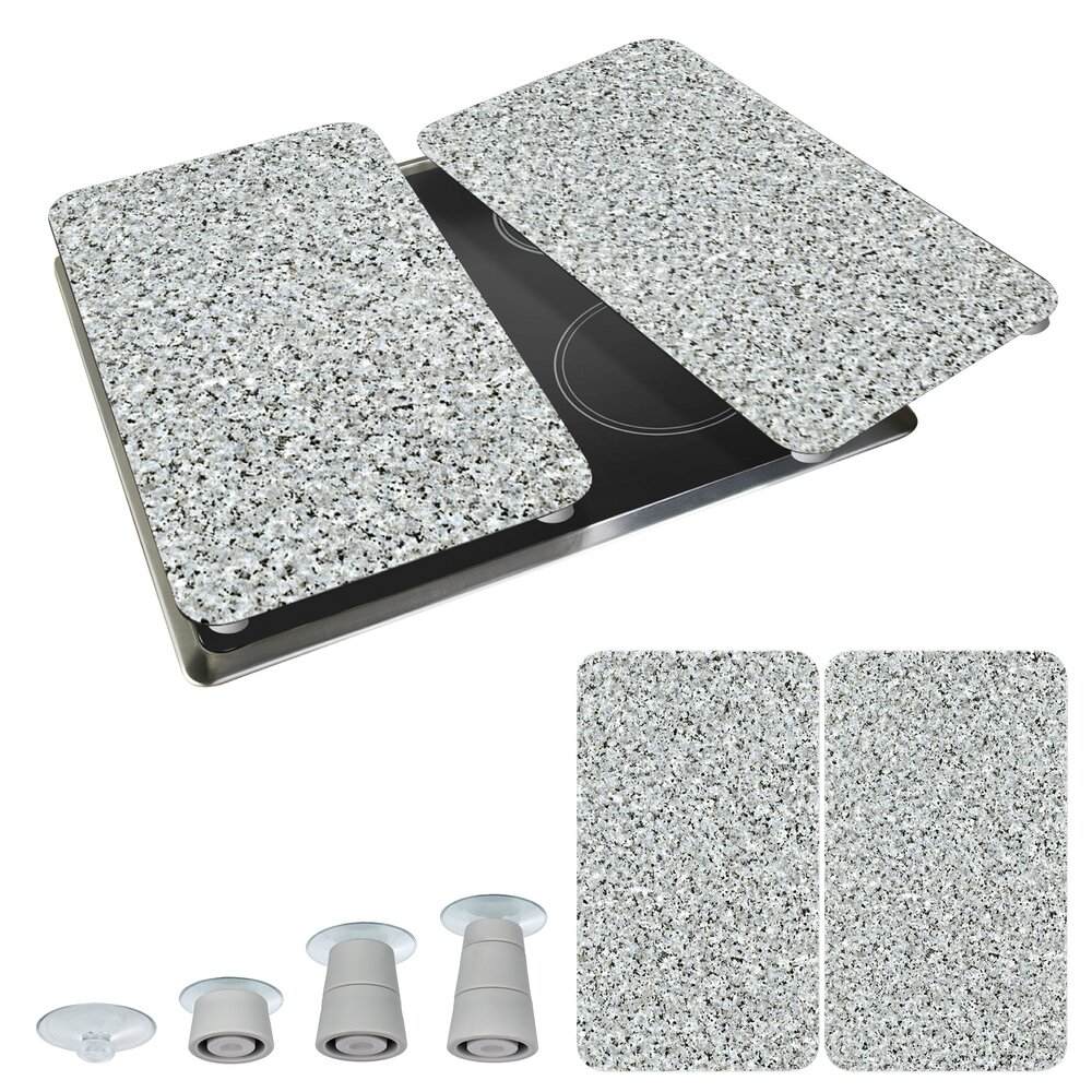Plaque de Recouvrement Universelle Mod. Granit, set de 2  pour tous les types de cuisinières