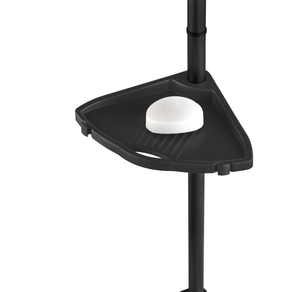 Coin douche Mod. Compact, noir, aluminium, 26x78-275x19,5 cm  montage facile sans percer