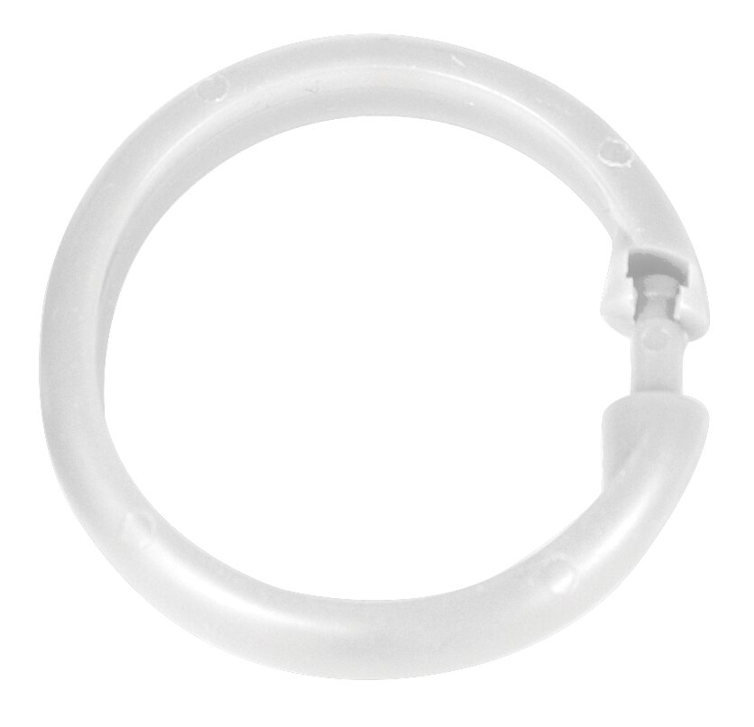 Anneaux de rideau de douche Blanc grand, set de 16 pièces  100 % recyclé