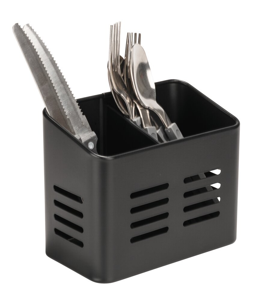 Besteckkorb Mod. Baco Schwarz  aus pulverbeschichtetem Metall