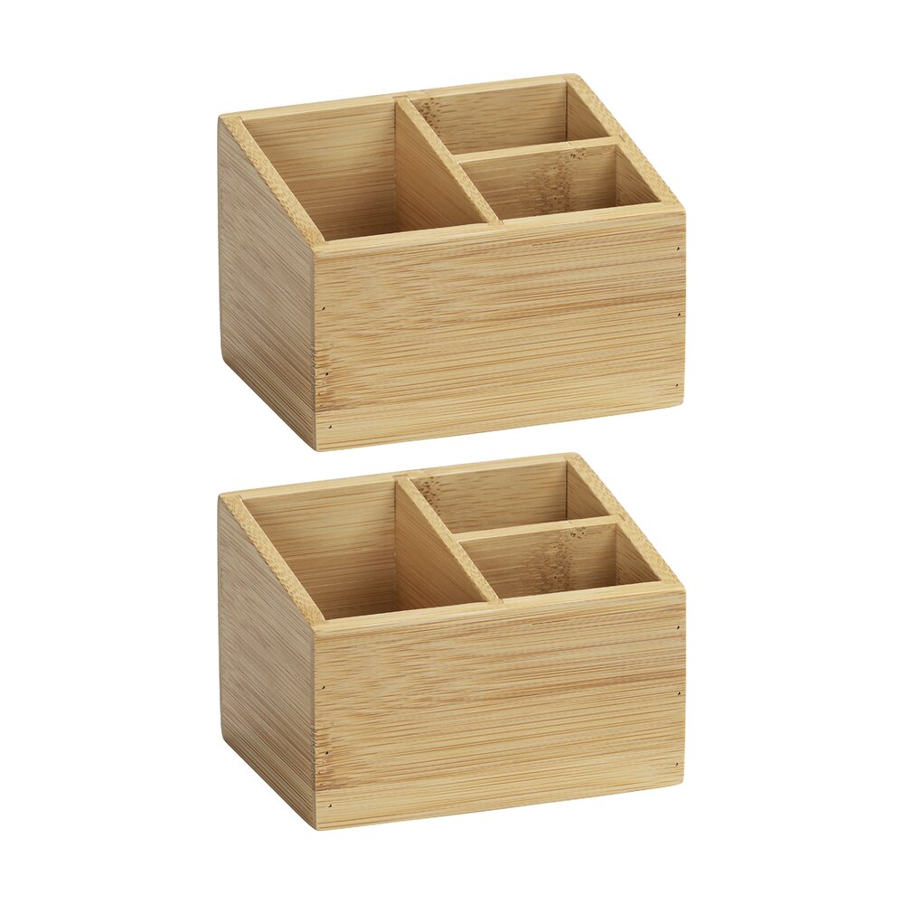 Bambus Organizer Mod. Terra 3 Fächer, 2er Set  vielseitig einsetzbar