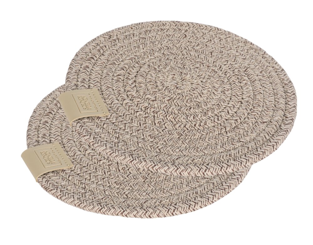 Topfuntersetzer Mod. SVEA 2er, beige, Kunststoff, Ø20x1 cm rutschfest und hitzebeständig