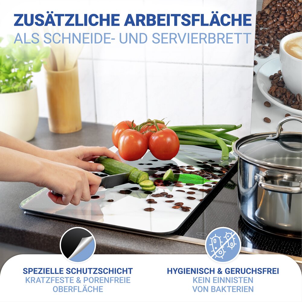 Herdabdeckplatte Universal Mod. Café Aromatica, 2er Set  für alle Herdarten geeignet