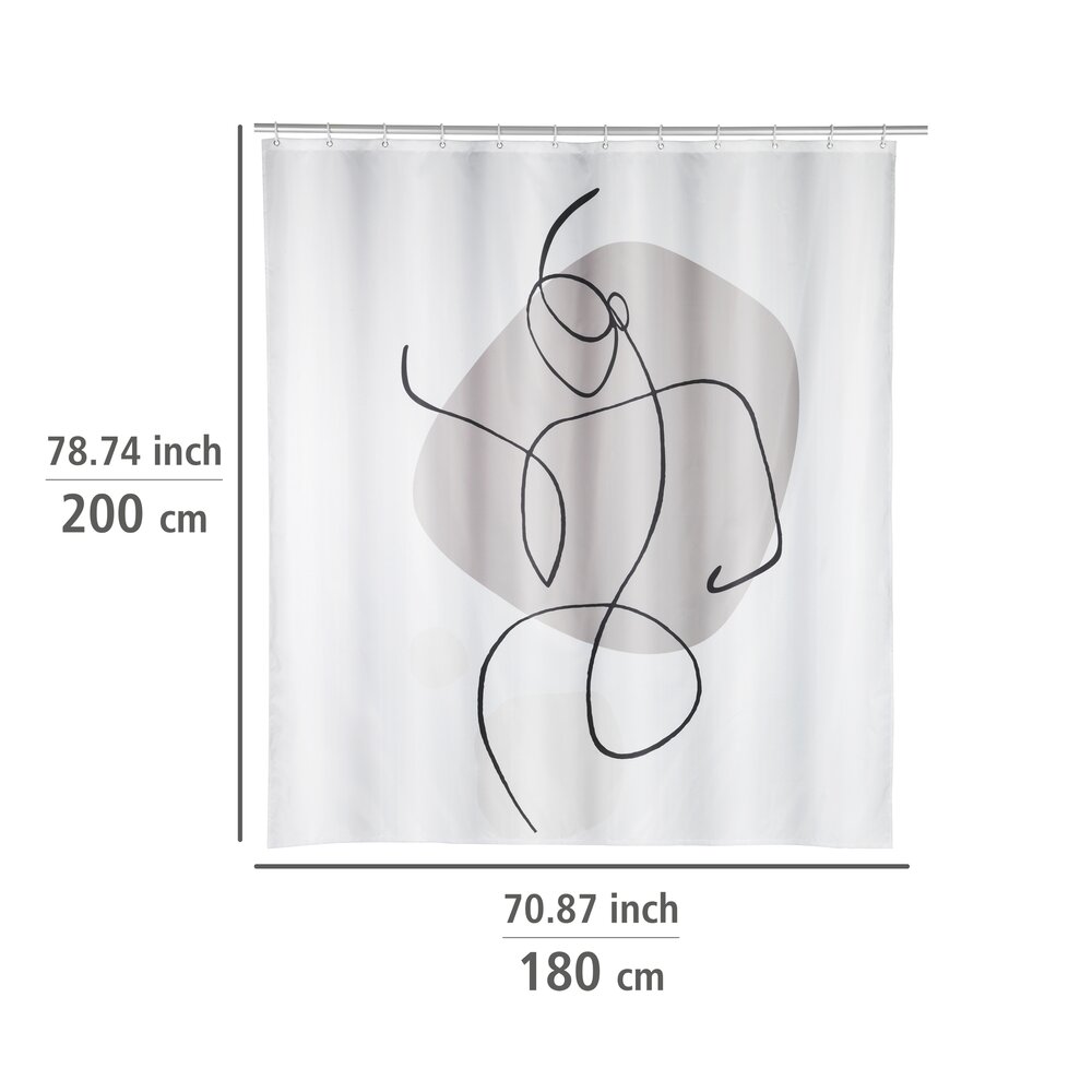 Duschvorhang Mod. Ladyline  180 x 200 cm, Textil (100 % recyceltes Polyester)