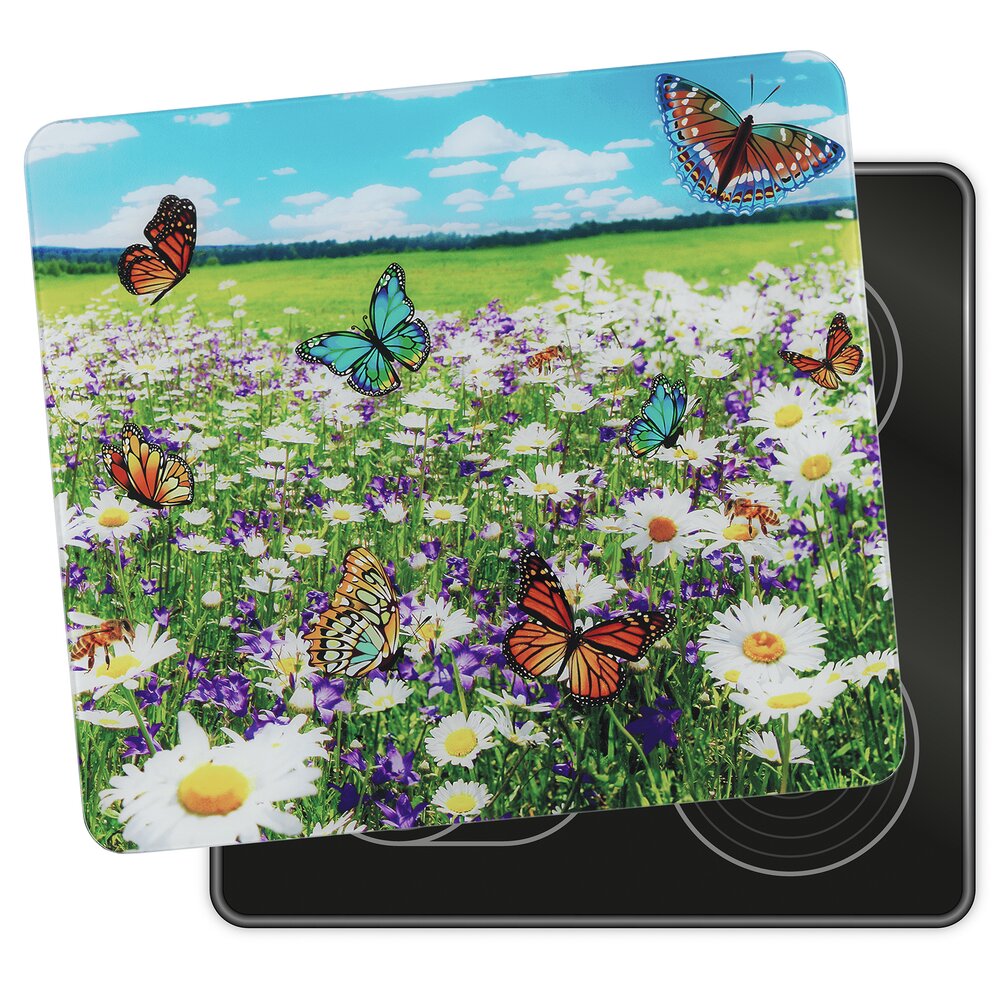 Multi-Platte Mod. Sommerwiese  Spritzschutz, Herdblende, Schneidbrett