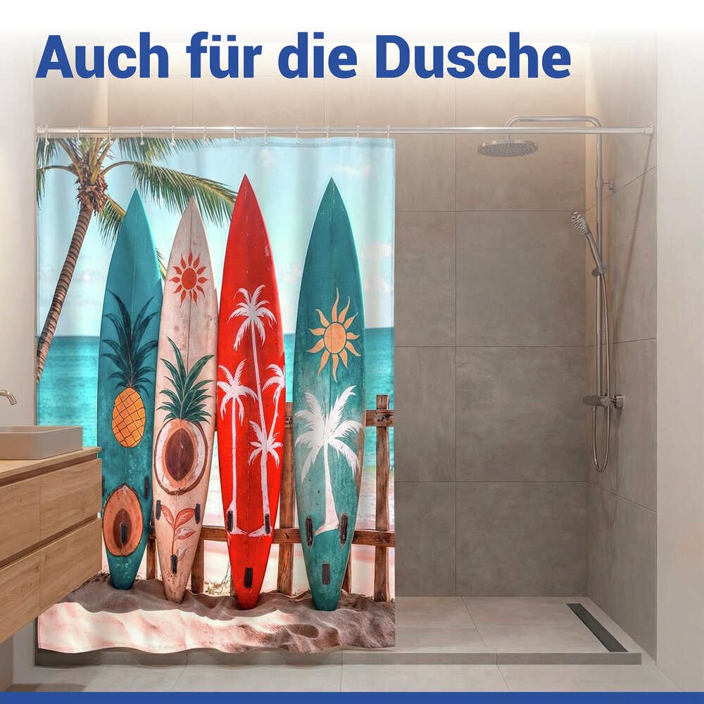 Duschvorhang Mod. Louros, 180 x 200 cm  100 % Polyester aus recyceltem PET
