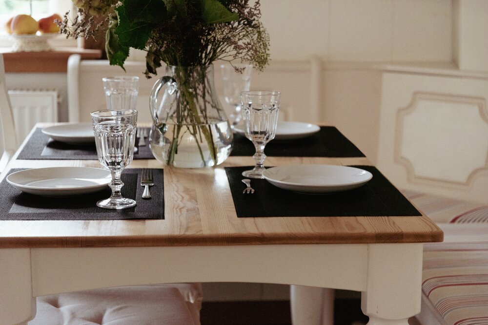 Tischset Mod. Diana Schwarz, 4er Set  abwaschbar und leicht zu reinigen