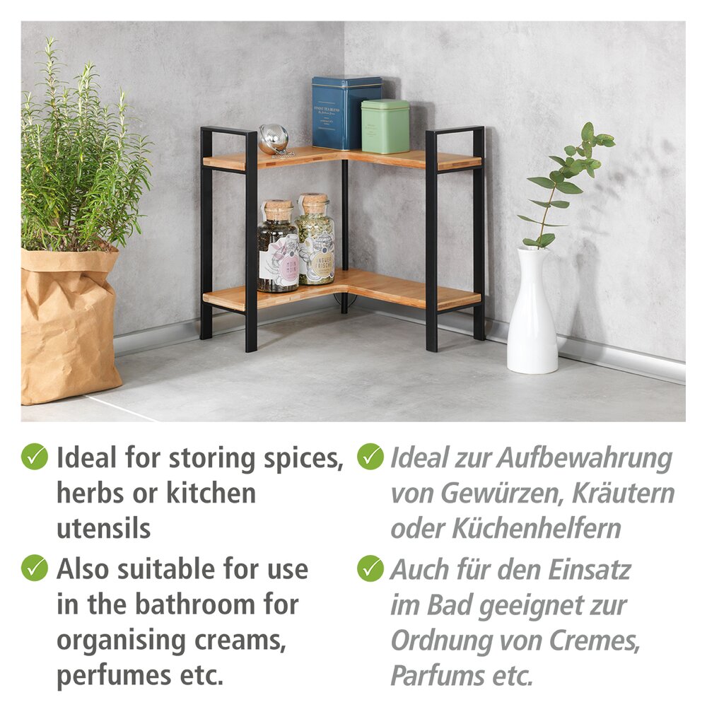 Étagère d'angle de cuisine Lou  Pour ajouter un espace de rangement sur le plan de travail