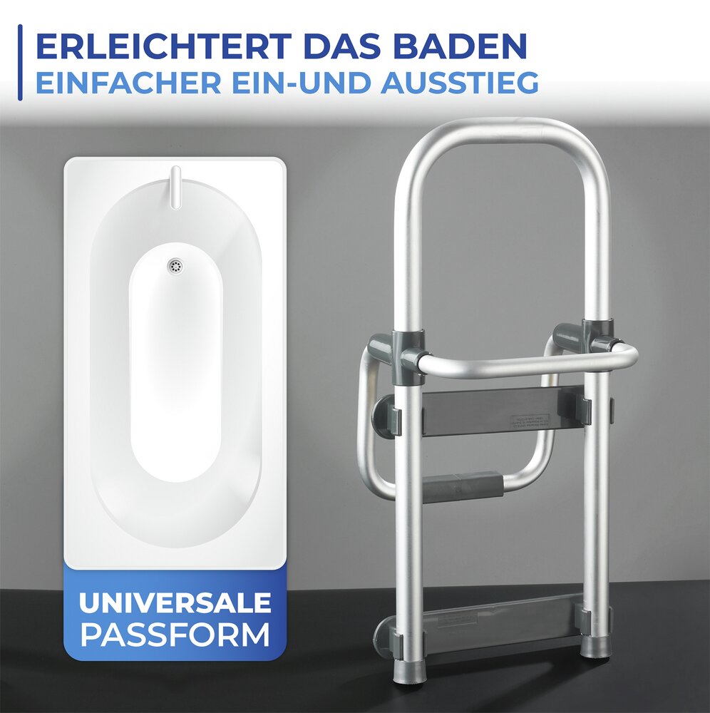 Badewannen-Einstiegshilfe Mod. Secura Silber  verstellbar