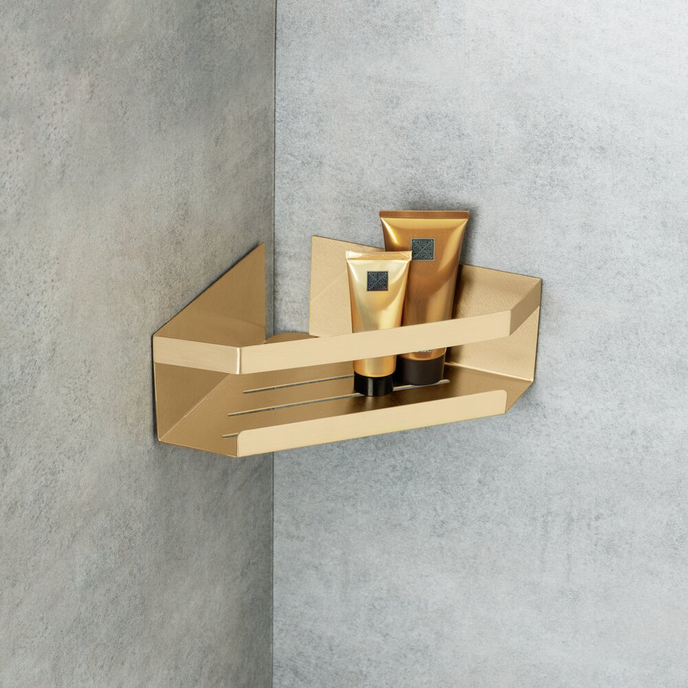 Eckablage Mod. MELETO Gold  aus Edelstahl