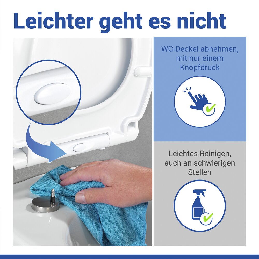 Abattant de WC Mod. Gatteo DuroUnbreakable®, blanc  100 % incassable, avec frein de chute