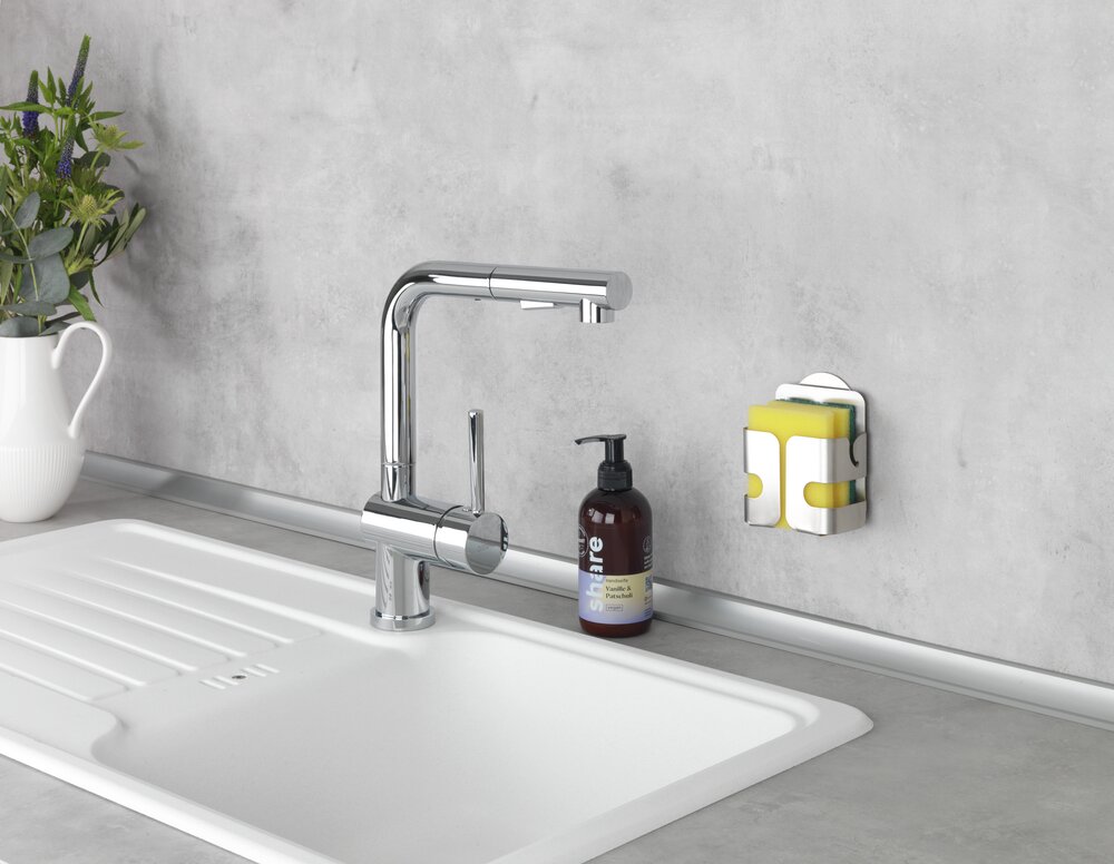 Turbo-Loc® porte-éponge  acier inox, fixer sans percer