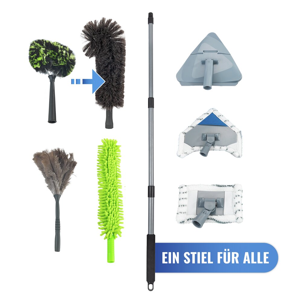 Ziegenhaar-Staubbesen mit Knickgelenk und Teleskop-Stiel  100 % echtes Ziegenhaar