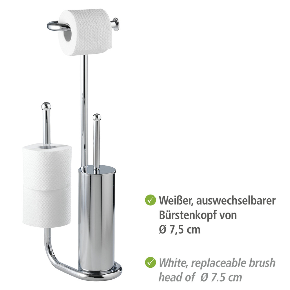 Stand WC-Garnitur Universalo Chrom  mit Ersatzrollenhalter