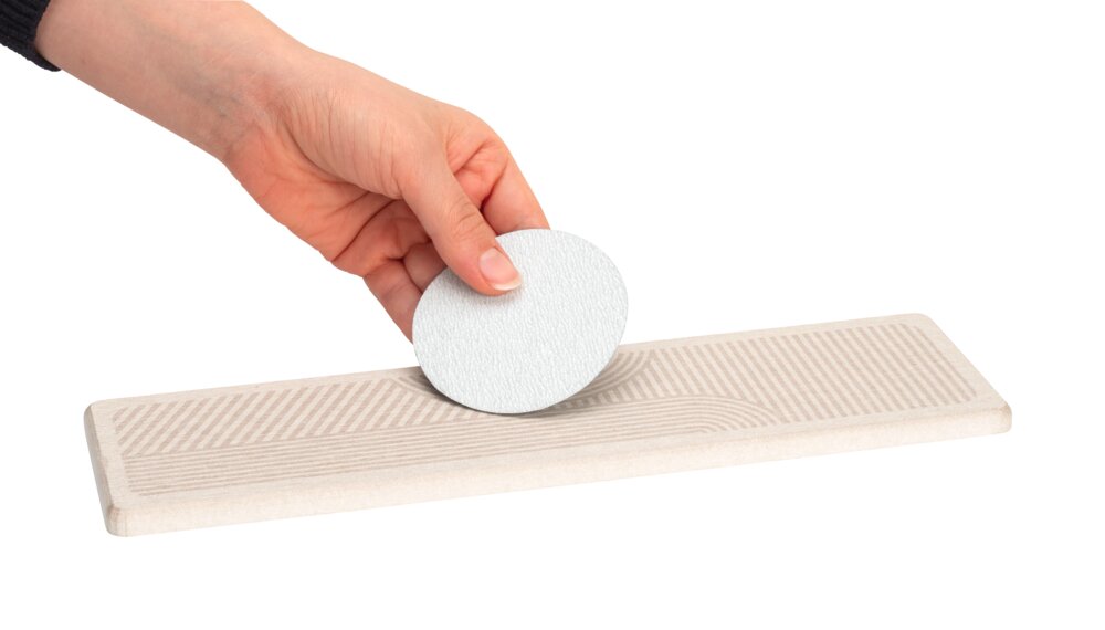 Abtropfplatte Mod. Damon, beige, Diatomeenerde, 30x8 cm  inklusive Silikonfüße und Schleifpapier