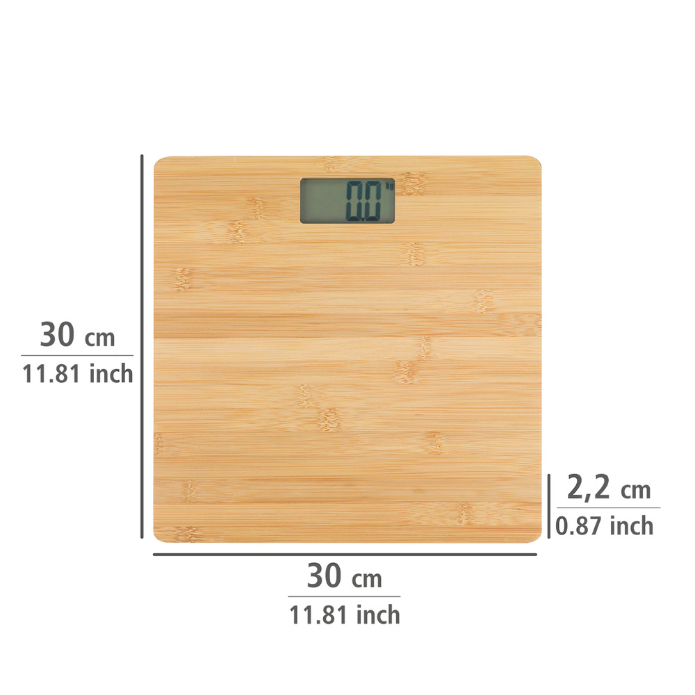 Personenwage Mod. Bambusa aus Bambus  digitale Körperwaage bis 180 kg