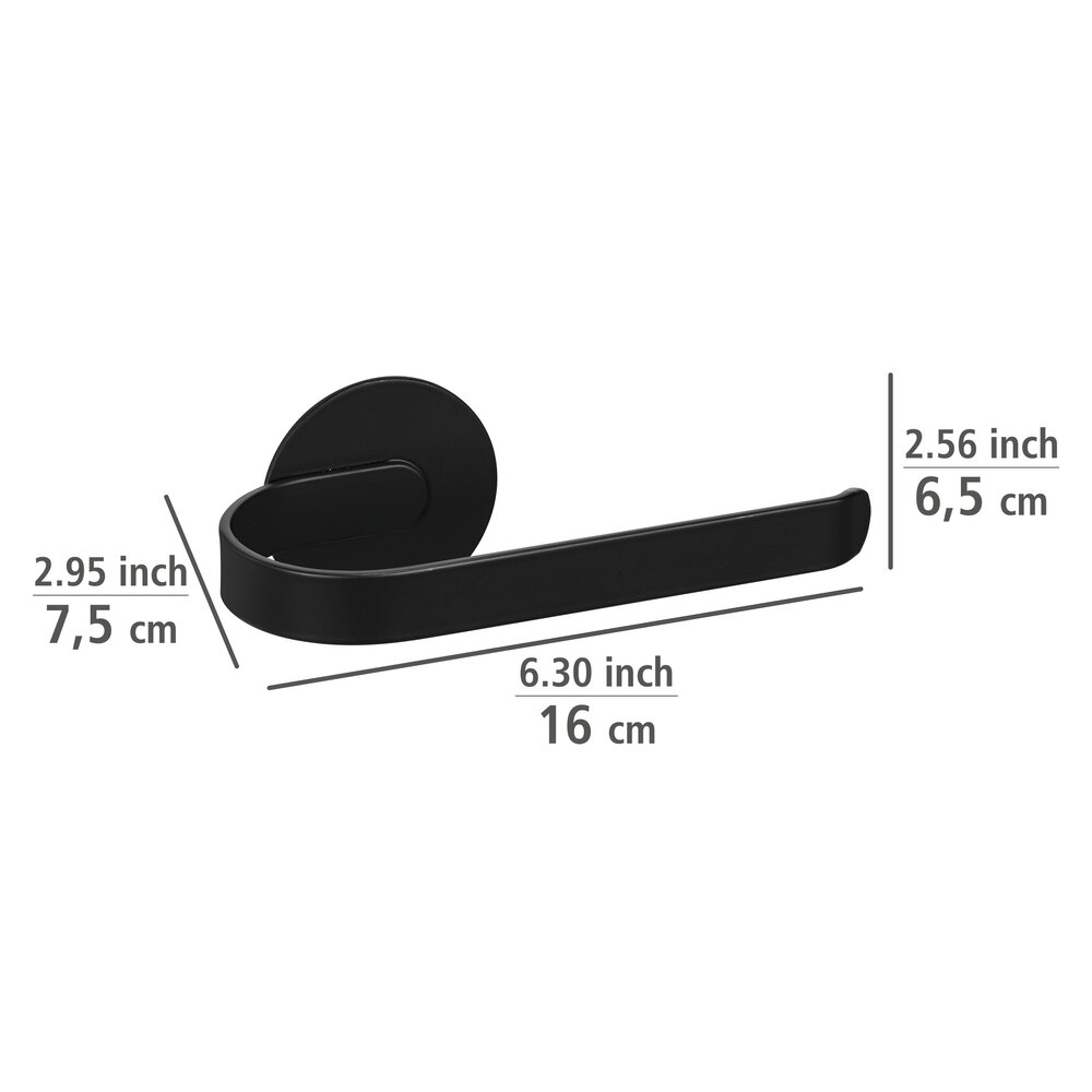 Turbo-Loc® Toilettenpapierhalter Mod. Bivio Black matt  aus Aluminium