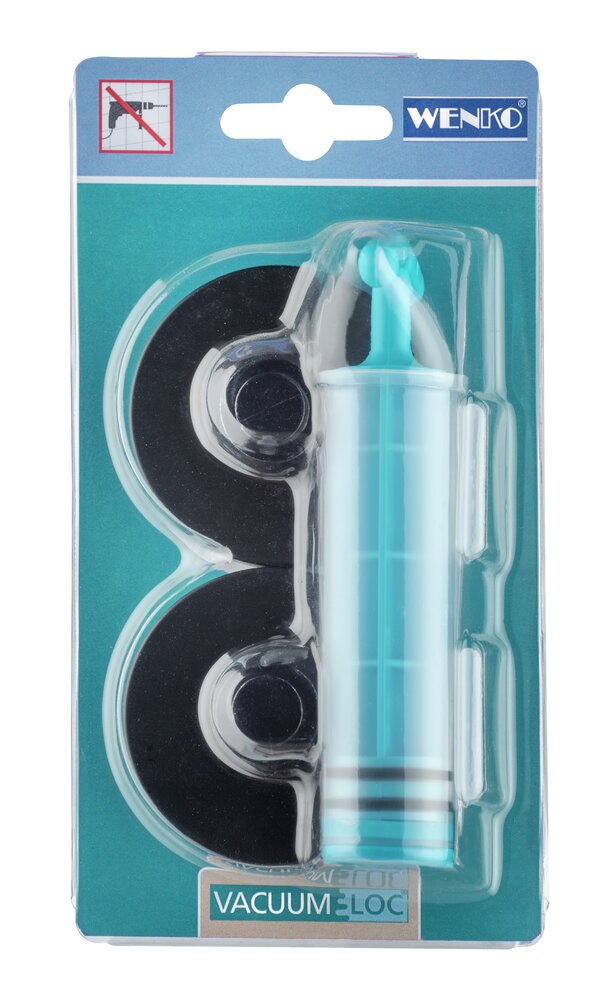 Eckregal 2 Etagen Mod. Classic Plus Black mit Vacuum-Loc® Adapter, Befestigen ohne bohren  Befestigen ohne bohren