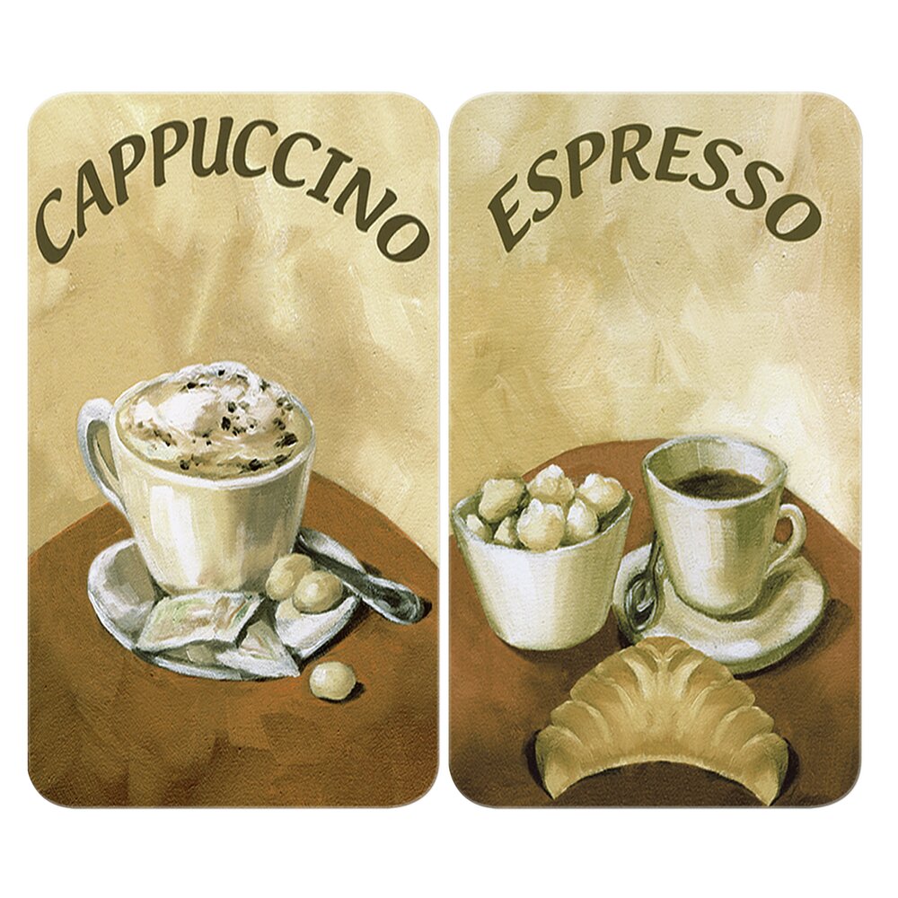 Herdabdeckplatte Universal Mod. Kaffee, 2er Set  für alle Herdarten geeignet