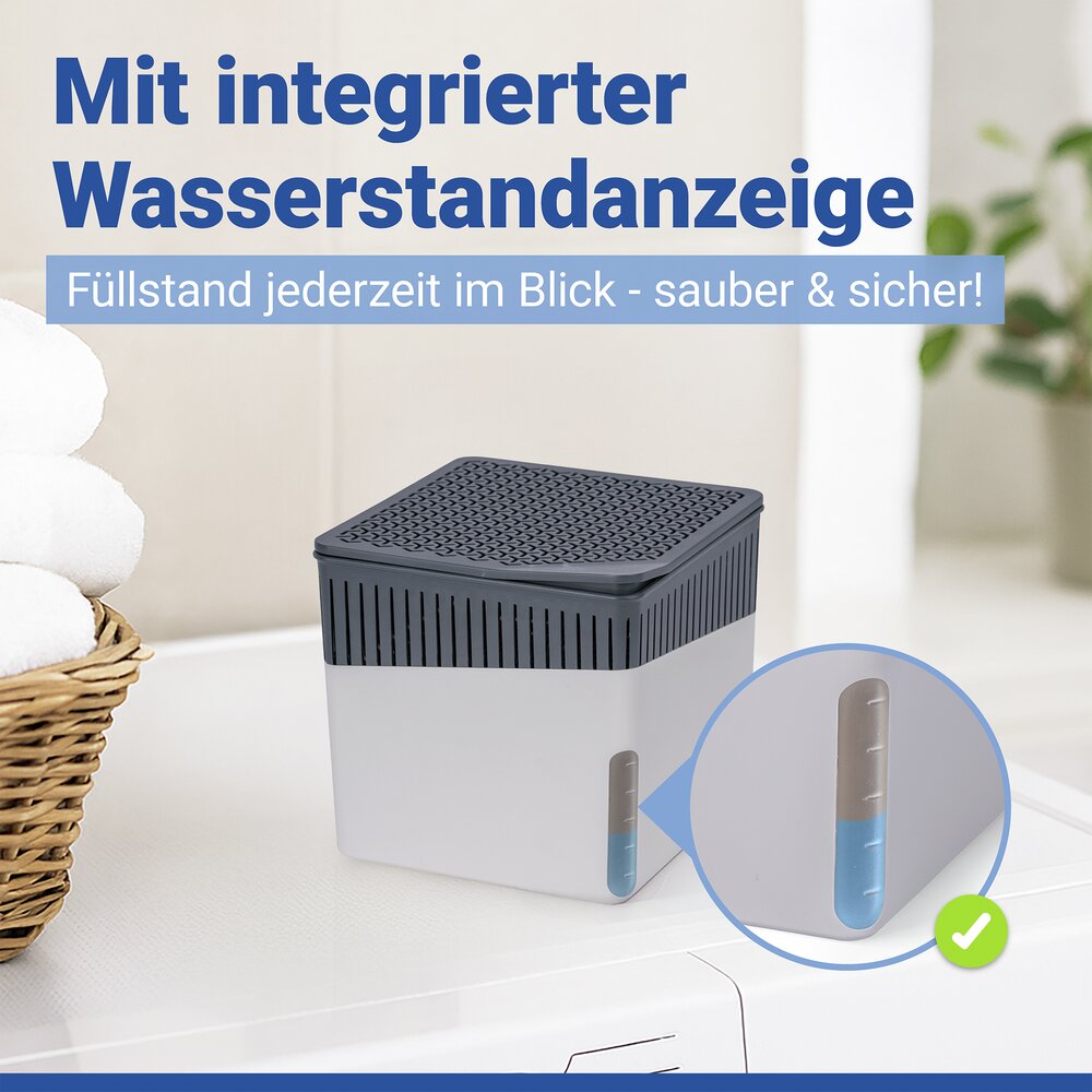 Raumentfeuchter Mod. Cube Grau 500 g  beugt Schimmel und Gerüchen vor