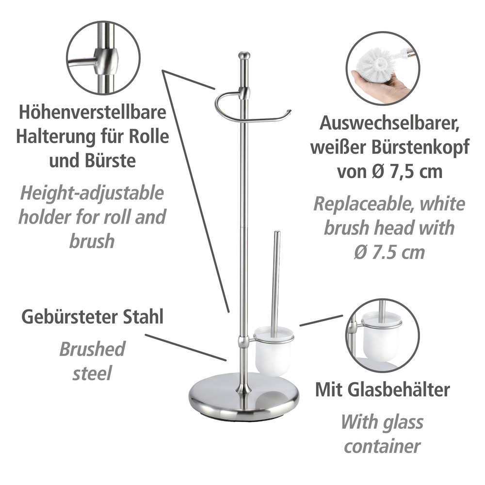 Stand WC-Garnitur Adiamo  mit Glasbehälter