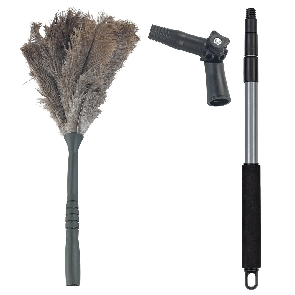 Straußenfeder Staubwedel inkl. Stiel  knickbar