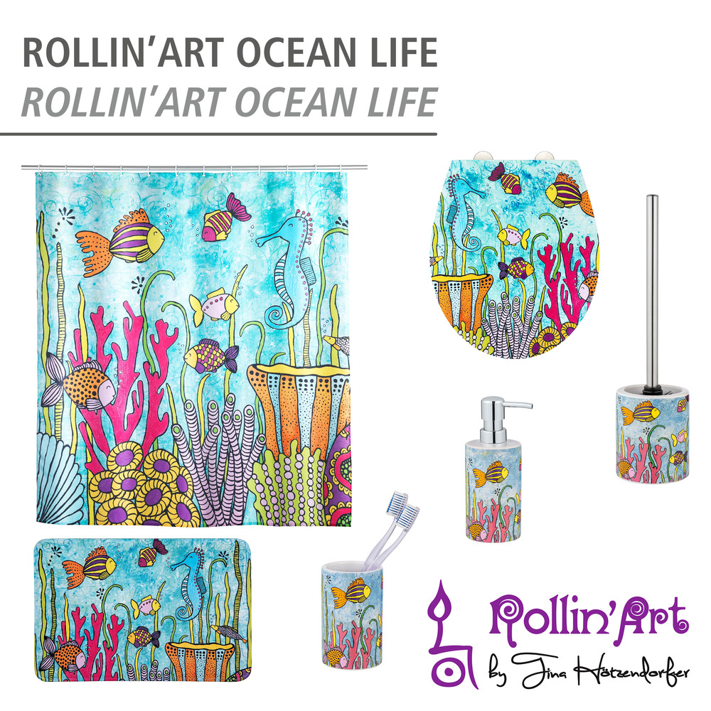 Zahnputzbecher Rollin'Art Ocean Life  mit buntem Meeresleben-Motiv