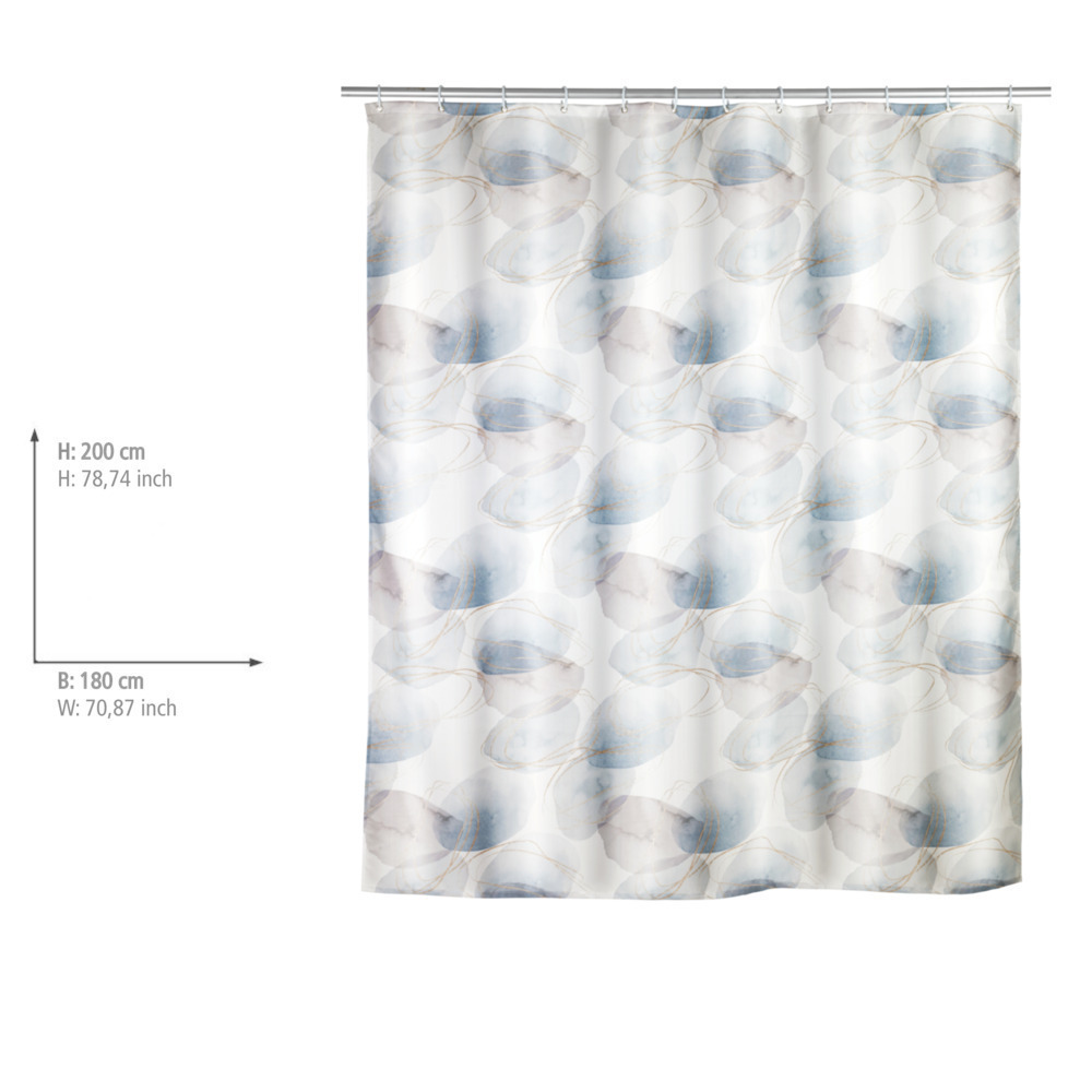 Anti-Schimmel Duschvorhang Mod. Navan  Textil (Polyester), 180 x 200 cm, wasserabweisend, waschbar