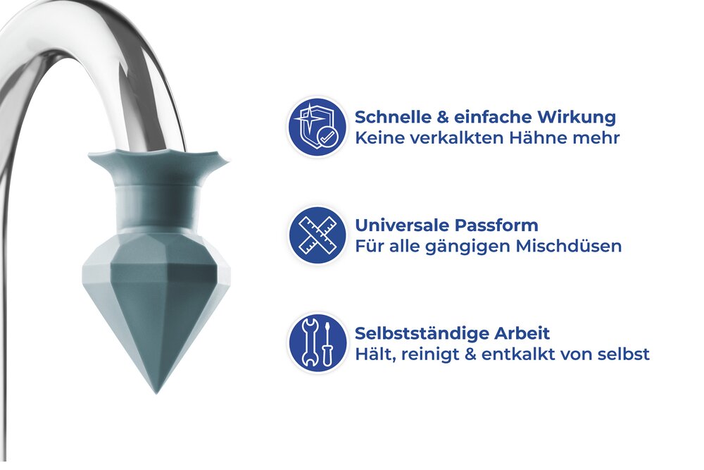 Mod. Diamond Clean Entkalker Diamant für Wasserhähne  Entkalkerballon