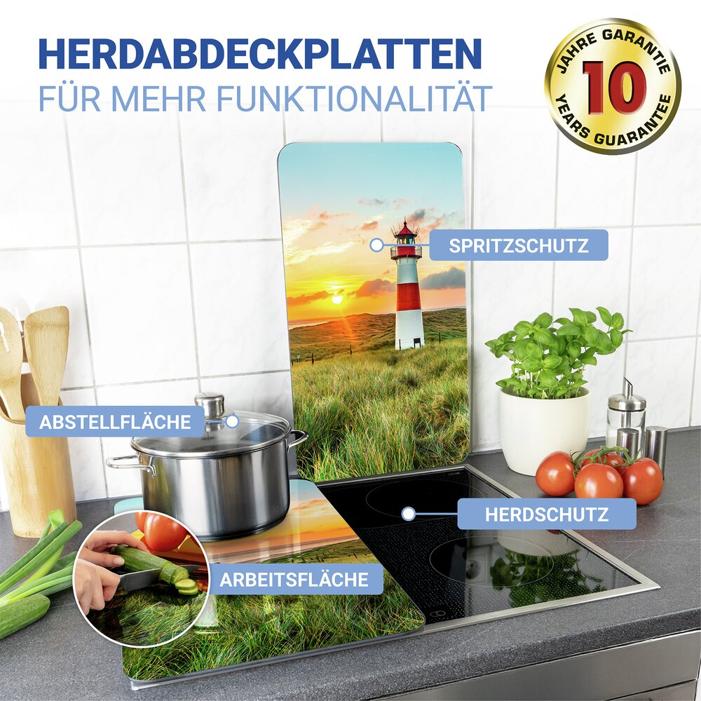 Herdabdeckplatte Universal Mod. Leuchtturm, 2er Set  für alle Herdarten geeignet